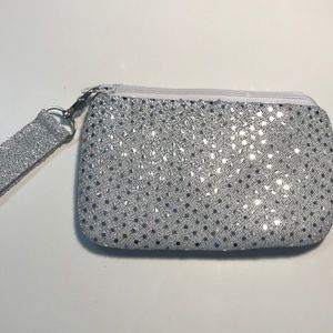 Silver sequin purse